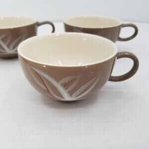 Winfield Desert Dawn Brown /Cream Handcrafted china Dinnerware MCM lot 4 Teacups